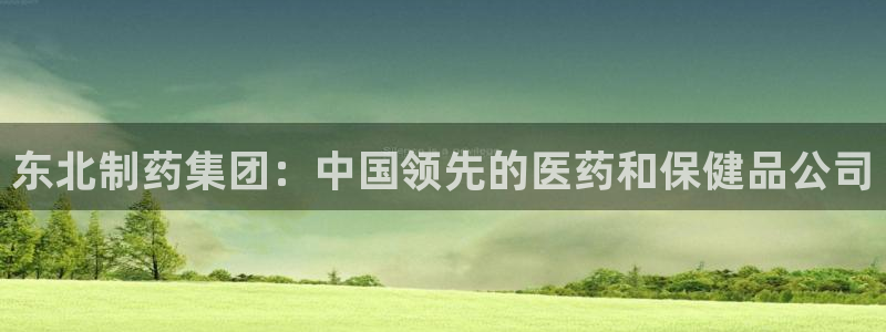 9游会老哥俱乐部：东北制药集团：中国领先的医药和保健品公司