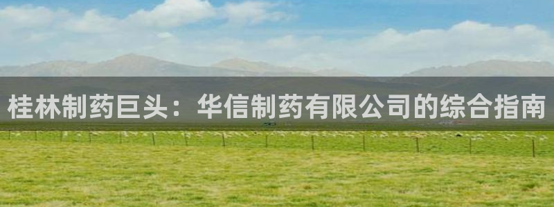九游会老哥俱乐部交流社区：桂林制药巨头：华信制药有限公司的综合指南