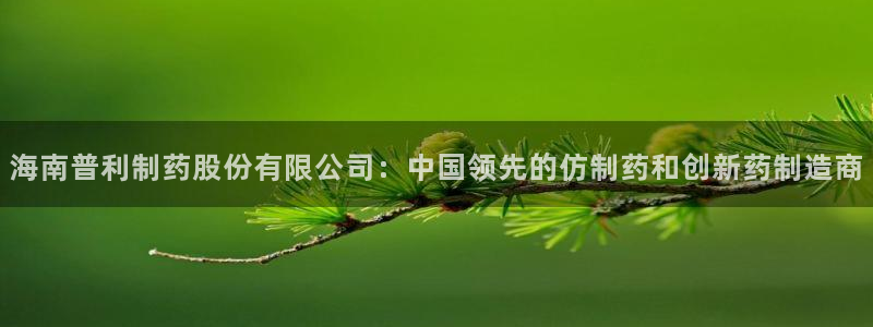 九游老哥俱乐部官网登录不了：海南普利制药股份有限公司：中国领先的仿制药和创新药制造商