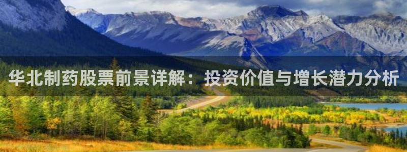 九游老哥俱乐部官网登录：华北制药股票前景详解：投资价值与增长潜力分析